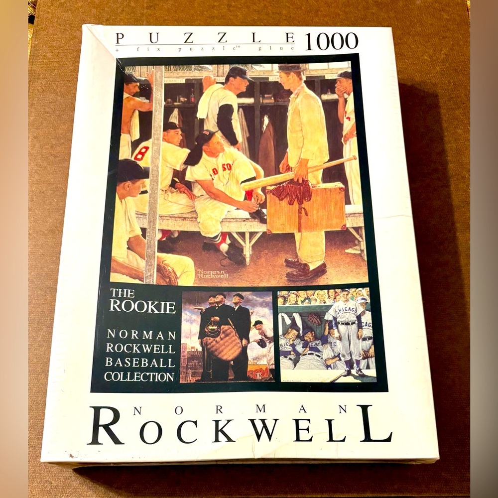 Vintage - New 1998 Norman Rockwell The Rookie 1000 Pc w/glue, Sealed Fink & Co.